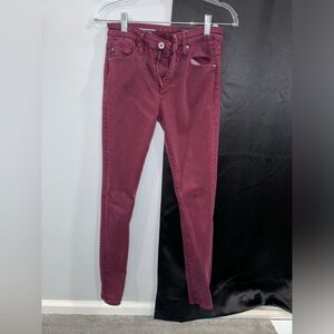 AG The Farrah high rise skinny jeans maroon